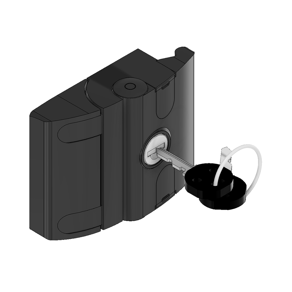50-300-1 MODULAR SOLUTIONS DOOR PART<br>COMPACT SLAM LATCH, BLACK POWDER COAT, LOCKING KEY 1333